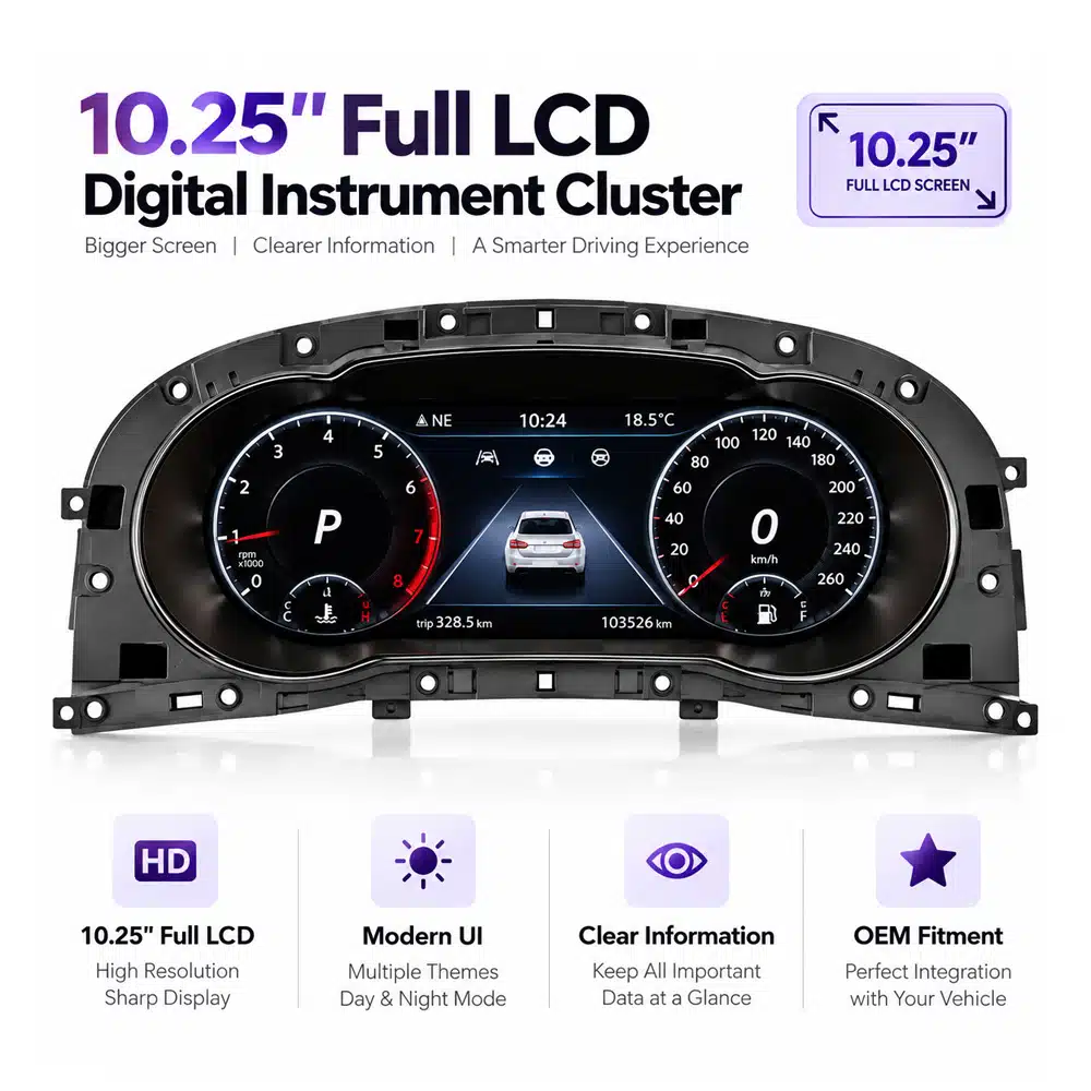 VW Golf Sportsvan 10.25 inch digital instrument cluster