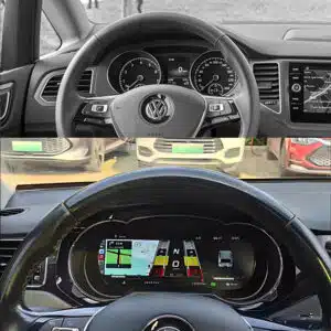 vw golf sportsvan digital cluster before after upgrade