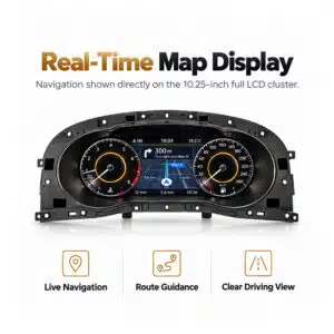 vw golf sportsvan digital cluster map display