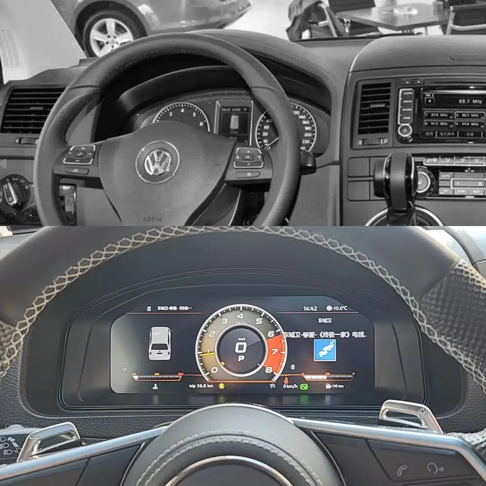 VW T5 digital cluster before and after upgrade