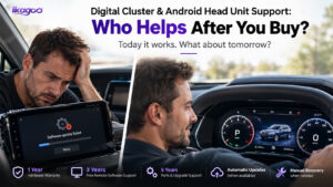 Long-Term Car Electronics Support buyer comparison of six real customer chat cases and iKAGOO 1-year hardware 3-year software 5-year parts support