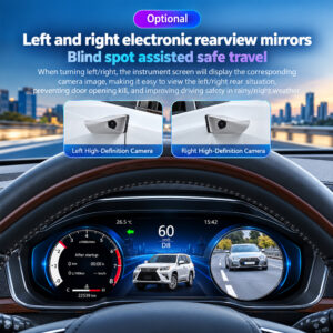 Promotional illustration of optional left and right side camera views on Lexus GX460 digital cluster