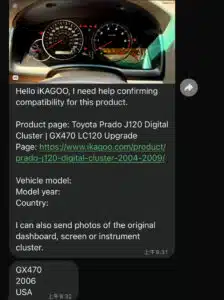 Real 2006 Lexus GX470 USA customer vehicle confirmation and original instrument cluster shared with iKAGOO