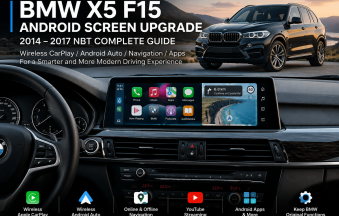 BMW X5 F15 Screen Upgrade 12.3 inch Android screen before and after installation