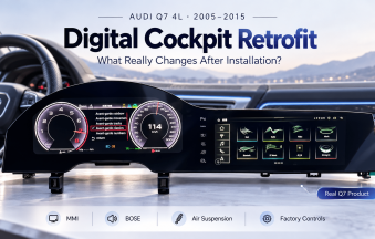 Audi Q7 4L Digital Cockpit Retrofit – Original Dashboard Versus Installed iKAGOO Digital Cockpit