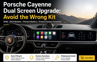 Porsche Cayenne 2018-2023 dual screen upgrade installed interior