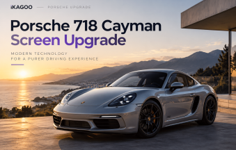 Porsche 718 Cayman Screen Upgrade with dual 12.3-inch display and Wireless CarPlay