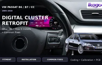 VW Passat B6 B7 CC digital cluster retrofit fitment installation and common fixes